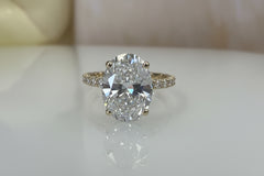 14k 6.00 ct lab diamond oval yellow gold ladies ring engagement IGI certified