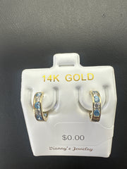 14k huggies blue