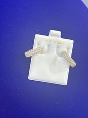 P14k ladies earring hoop with stones hugies