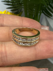 10k band aro 5mm with diamonds size #7
