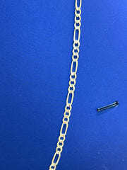 14k figaro necklace lain yellow solid gold 22” 13.26g 4.51g