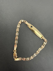 14k baby bracelet 3 color heart valentino