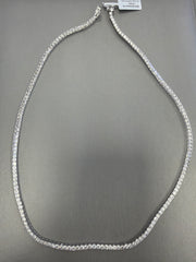 Silver tennis moissante necklace 15.7ct