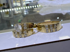 14k trio set engagement wedding