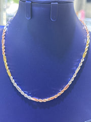 14k Milano Necklace 3.5mm necklace tricolor 16”