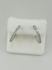 Silver 925 hoop earring with lab diamond