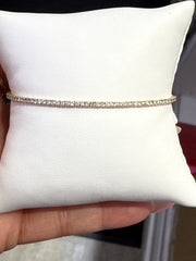 14k Gold diamond flexible tennis bracelet yellow gold