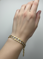 14k cuban link 2 tones diamond white pave cut 8’ 6mm