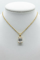 14k necklace with 0.50Ct with emerald cut diamond