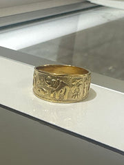 14k band lucky ring elephant number 7 size 7 1/2