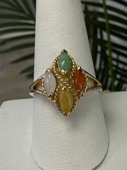 10k flower ring with stones