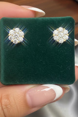 14k diamond flower earrings 1.00ct