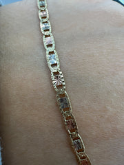 14k necklace 3 color valentino style 18” 3.4mm