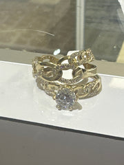 14k trio set wedding engagement
