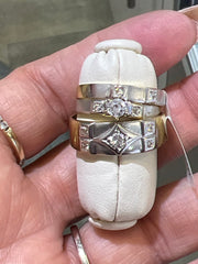 14k trio set engagement wedding