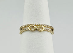 14k infinity ring with stones