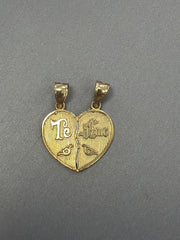 10k "Te amo" heart pendant