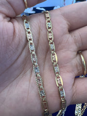 14k valentino necklace 16” 3mm