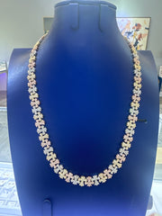 14k 3 color necklace chain cross 18” long