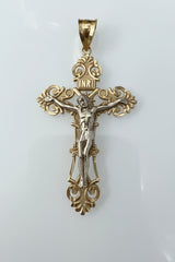 14k big cross pendant with jesus