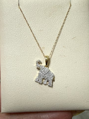 10k diamonds Elephant necklace