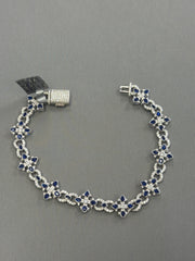 Silver Moissante bracelet clovers blue 1.81ct