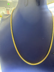 14k necklace solid gold box chain 24” long