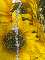 10k gold diamond bracelet cross