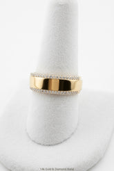14k gold and diamonds band aro men .33CT