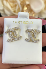 14k CC earring push back
