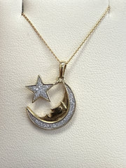 14k necklace with 0.10ct diamond