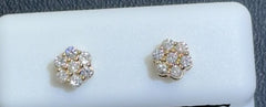 14k Diamond Earring 0.36ct 6mm flower shaped