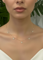 14k necklace with flowers charm