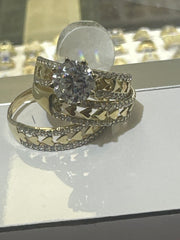 14k trio set wedding engagement