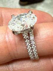 14k 1.50ct lab diamond oval white gold ladies ring engagement IGI certified