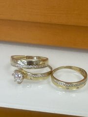 14k trio engagement 6.11g