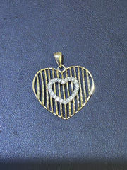 14k heart pendant with CZ stones