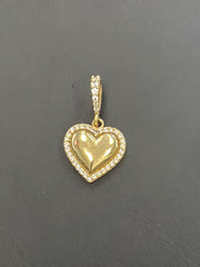 14k heart pendant with CZ stones