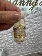 14k trio set white gold wedding engagement