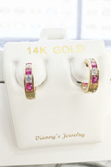 14k huggies red