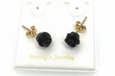 10k black flower earrings