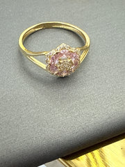 14k white & pink stones