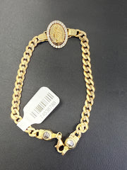14k bracelet monaco with stones around saint jude