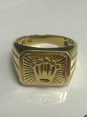 14k ring men crown stone