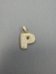 14k letter P pendant with Cz’s stones