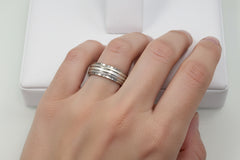 14k band aro white gold wedding 3D design 5mm 4.4g #8