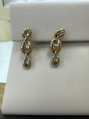 14k long chain hanging earrings