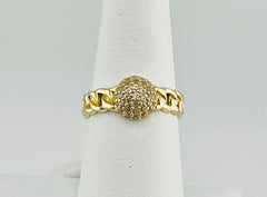 14k chain ring with stones