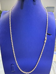 10k yellow gold rope necklace chain 22” 2.2mm 9.95g