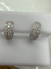 Silver 925 earring moissanite hoop Huggies